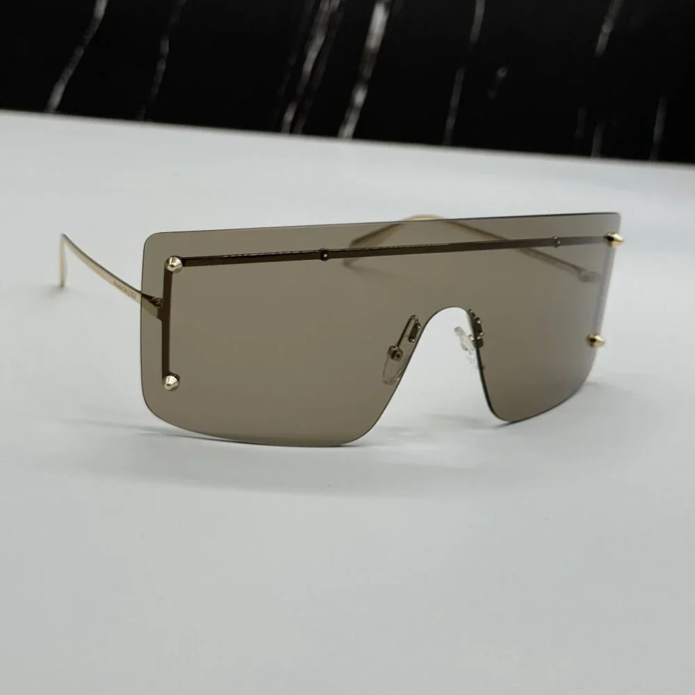 NEW AM0412S 002 ALEXANDER MCQUEEN SHIELD UNISEX SUNGLASSES